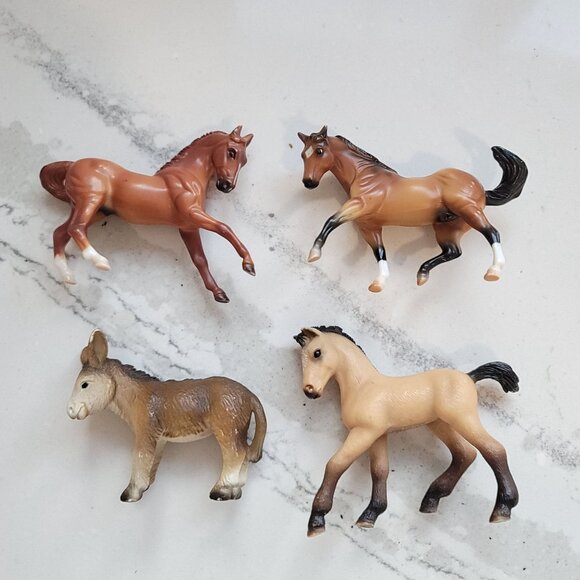 Vintage 1999 Breyer and schleigh Horses & Donkey Figurines Set Of 4 Collectibles - Picture 4 of 7